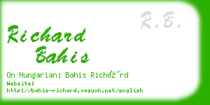 richard bahis business card